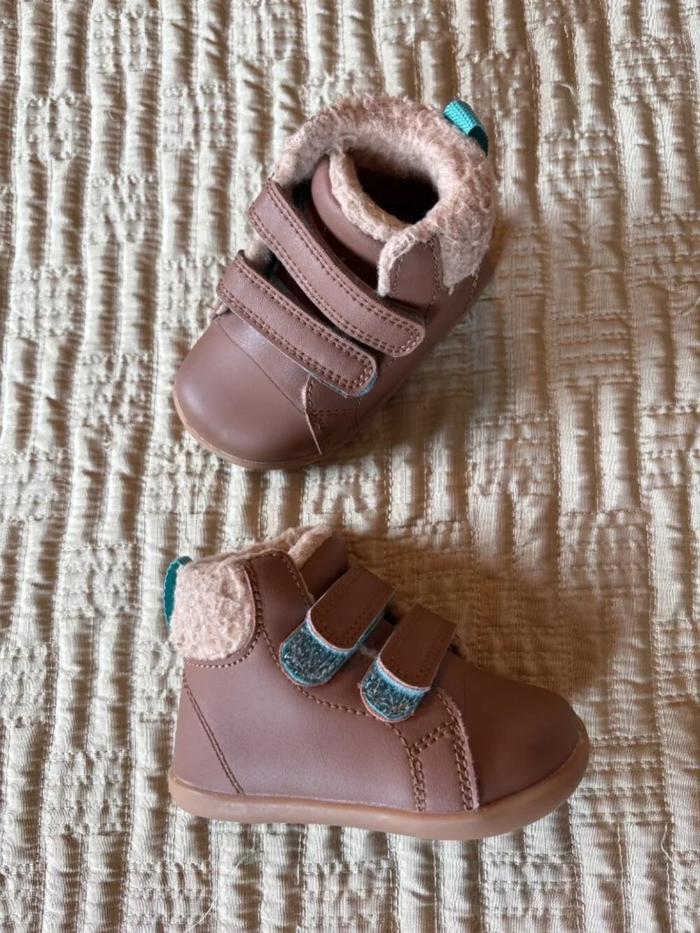 4.5 Child Ten Little First Walker Furry High Top Chestnut Brown